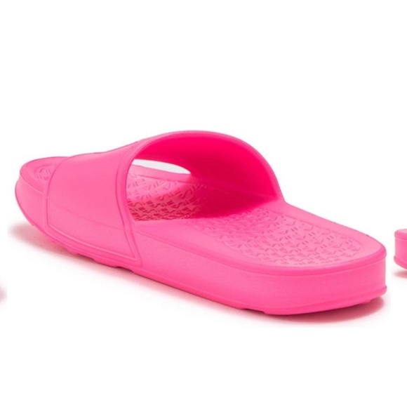 Fila Big Box Logo Slide Sandals Neon Pink Sz 10 - Picture 3 of 5